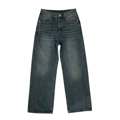 XMOBSTUDIO直筒复古蓝色牛仔裤