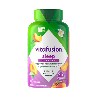 美国Vitafusion褪黑素软糖睡眠熬夜助眠倒时差sleep well60粒/瓶