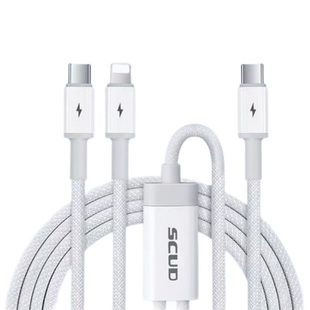 飞毛腿PD100W一拖二适用于苹果华为充电线iPhone数据线oppo小米vivo系列typeC+Lightning接口快充长通用新款