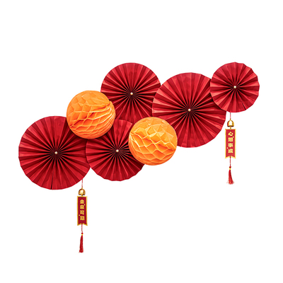 春节新年氛围装饰蜂窝球挂饰年会