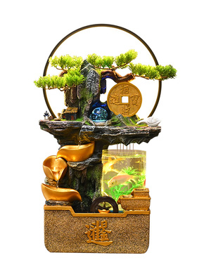 假山流水生财摆件循环水景