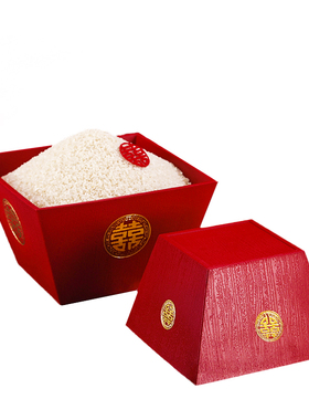 大红色结婚米斗升子米升家居摆件