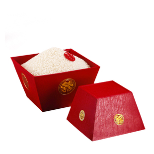 红色结婚米斗升子客厅装饰米升摆件订婚乔迁开业日进斗金招财升斗