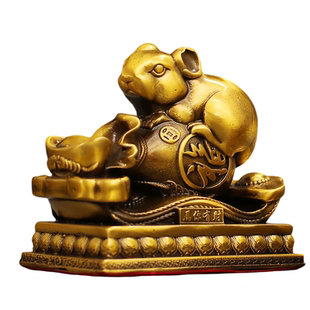 黄铜鼠牛虎兔龙蛇马羊猴鸡狗猪十二生肖三合摆件吉祥物工艺品家居