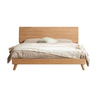 全实木床现代简约主卧大床双人床家用1.5m橡木床单人床榻榻米床架