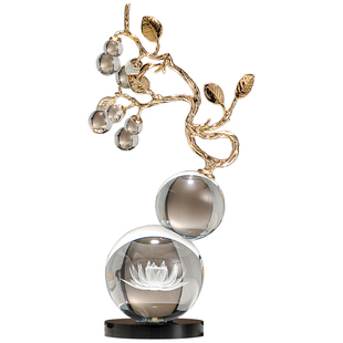 客厅装饰品玄关高级感水晶葫芦招财纳福摆件招财镇宅乔迁新居礼物