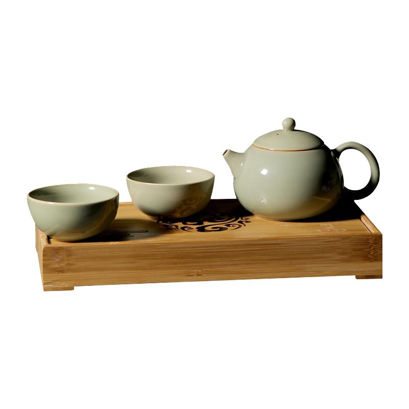 燕庐越窑秘色瓷礼盒功夫茶具套装