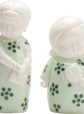 陶瓷禅意旗袍仕女香插装饰摆件