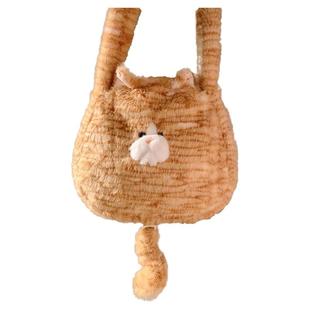 可爱毛绒猫咪包包女款大容量托特包斜跨单肩包手提包2025新款通勤