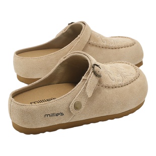 millies妙丽包头半拖鞋女外穿厚底勃肯鞋懒人一脚蹬复古穆勒拖鞋
