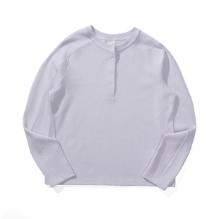 瞬时山野Monterest户外5A抗菌亨利领华夫格长袖T恤打底衫上衣女