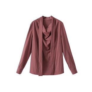 POPCHRIO欧可芮◆法式飘带荡领衬衫衬衣别致内搭长袖上衣宽松女春