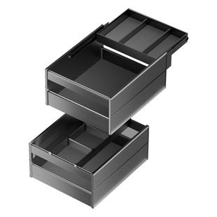 意铂尼云舱拉篮厨房橱柜调味篮太空铝抽屉式双层厨柜调料篮抽屉篮