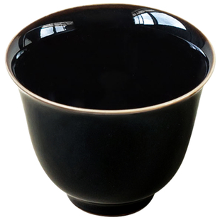 季度窑黑釉茶杯陶瓷主人杯中式工夫茶套组品茗聚香杯禅意客人杯小