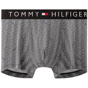 Tommy男装经典提花腰边满印柔软舒适弹力贴身家居四角裤平角内裤