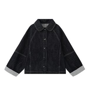 布丁哈鲁童装冬装女童洋气2026春秋新款儿童休闲复古牛仔外套