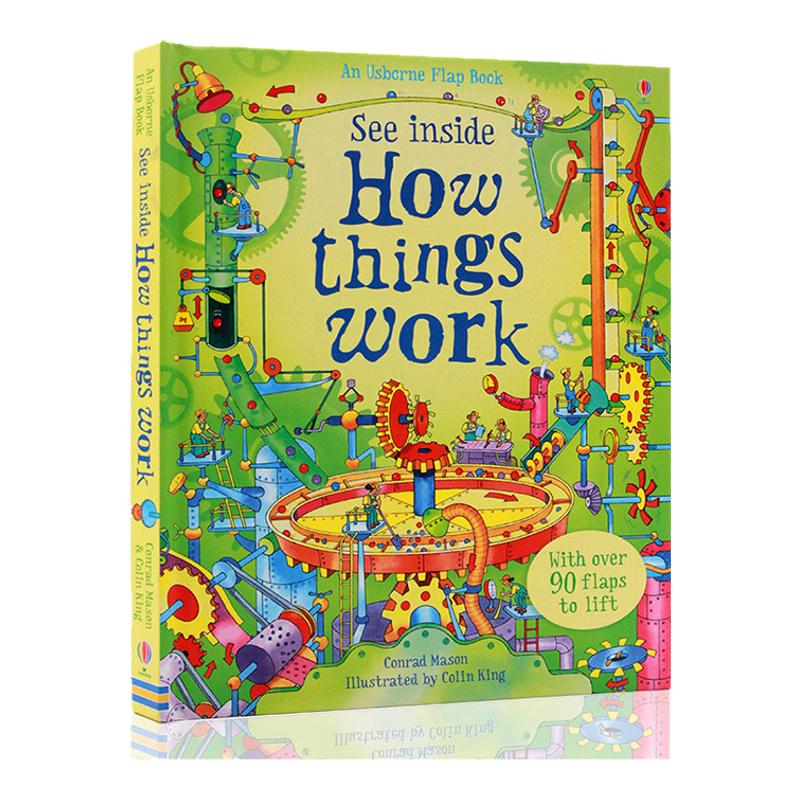 Usborne 英文原版 See Inside How Things Work 看里面万物运转的秘密 揭秘百科纸板翻翻书 事物是怎么运转的 机械原理