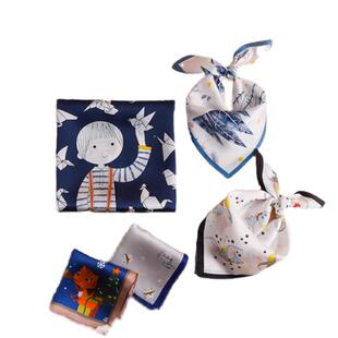 儿童丝巾婴儿小方巾宝围巾春季系脖纱巾春秋薄款真丝防风男孩夏季