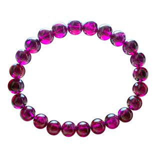 天然紫牙乌石榴石手串酒红巴西单圈玫红佛珠水晶情侣款饰品礼物女