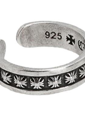 欧美复古做旧十字架开口戒指