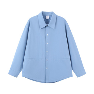 BENPANDA 纯色休闲长袖衬衫男宽松百搭翻领夹克外套2026春季新款