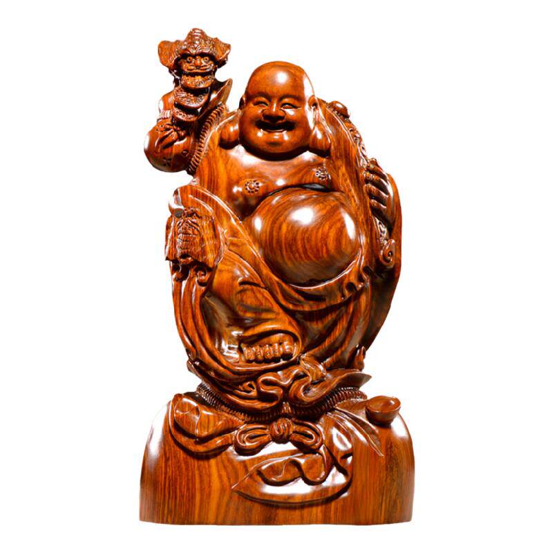 刺史花梨木雕弥勒佛像摆件