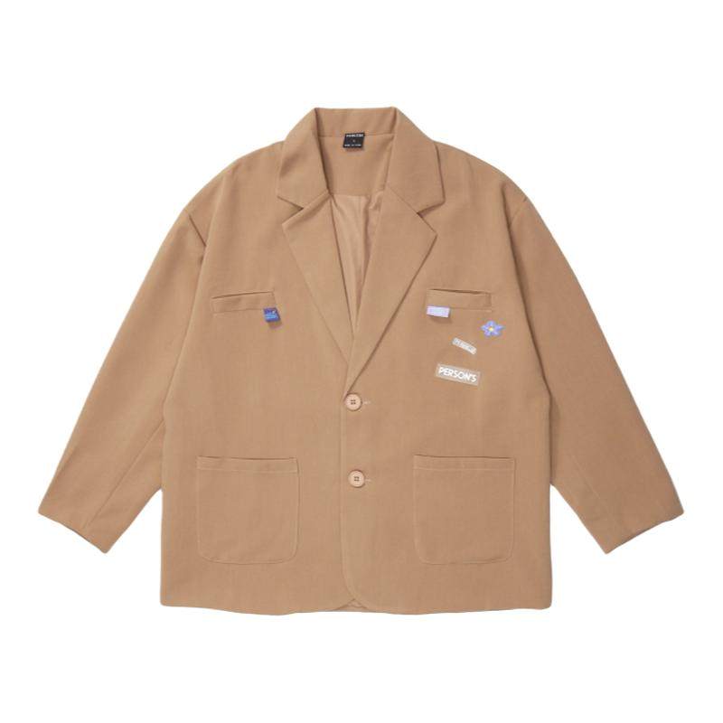 小胖噔春款西装外套女时尚休闲宽松黑色胖mm显瘦遮肉大码西服上衣