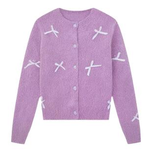 戚砚笛同款 CLOUDSEASON针织开衫2026冬软糯羊毛针织外套女毛衣女