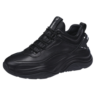 U7男鞋春季潮鞋2026新款真皮厚底增高休闲运动鞋男头层牛皮老爹鞋