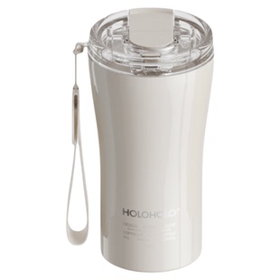 holoholo美式杯子女高颜值便携随行吸管水杯316L不锈钢咖啡保温杯