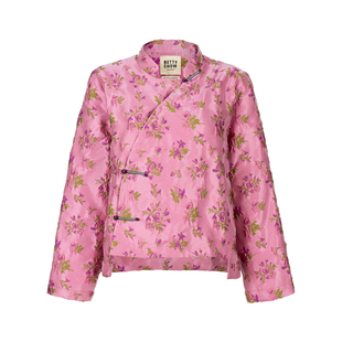 Bettychow 胭脂粉 国风新中式玫瑰花粉色系棉服气质立领显瘦外套