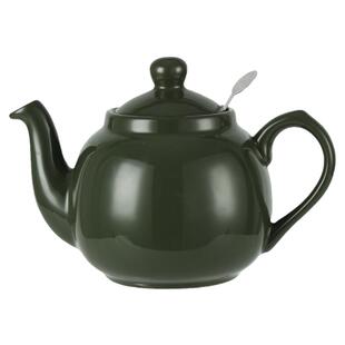 LondonPottery墨绿色田园英国茶壶陶瓷泡茶壶茶具带滤网礼物600ml
