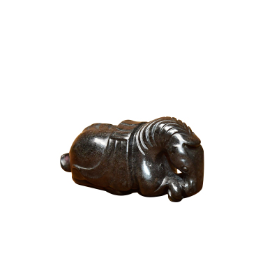 和田墨玉籽料唐马生肖马吊坠