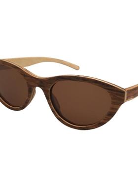 墨镜复古风椭圆形茶色偏光太阳镜