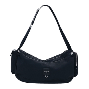 Desigual尼龙大容量单肩斜挎月亮包