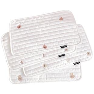 婴儿云片枕纯棉柔软绗缝枕垫透气防吐奶低枕新生宝宝枕巾春秋平枕