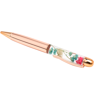 diy真花浮油成品刻字定制圆珠笔