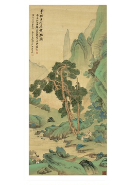 张大千《李检法定林萧散图》挂画