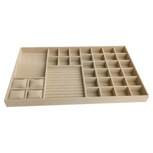 定制绒布首饰盒抽屉内家用收纳梳妆台托盘分隔项链戒指耳钉收纳盒