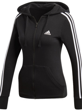 Adidas/阿迪达斯正品女子修身连帽休闲运动夹克外套 S97065