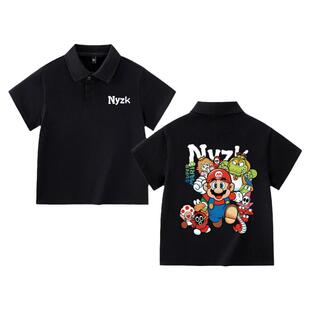 NYZK马里奥男童T恤夏季纯棉上衣男孩宝宝新款短袖翻领儿童POLO衫