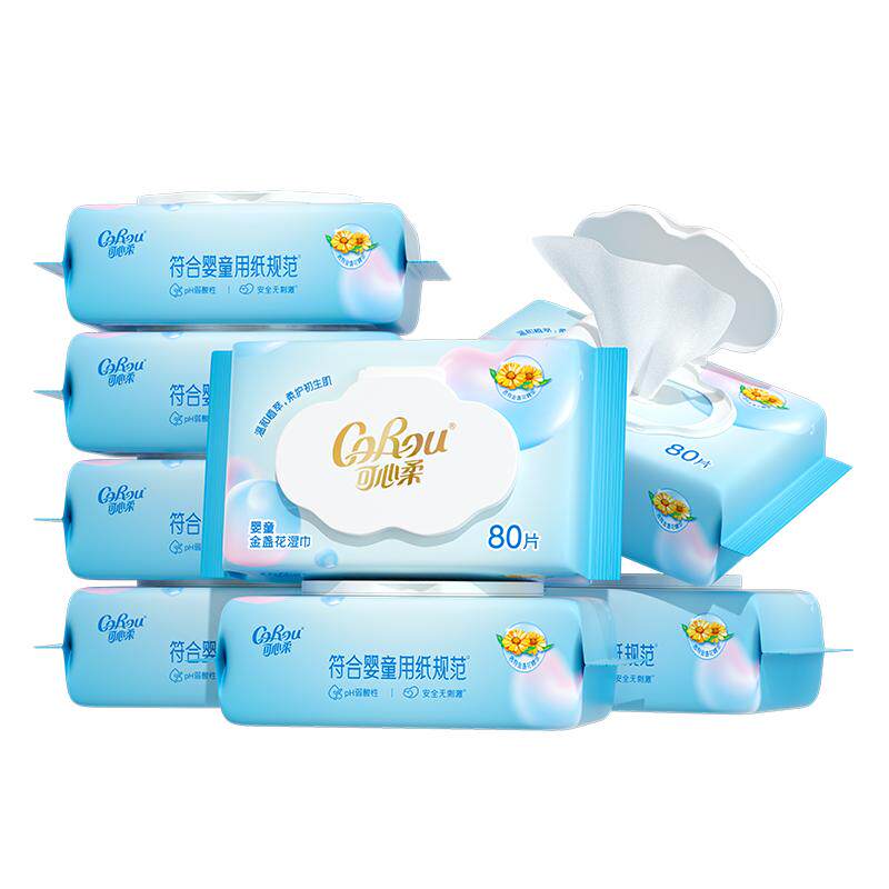 可心柔手口纯水80抽包装宝宝湿巾
