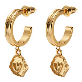 RoundFace 24SS 金属吊坠耳钉浮雕现代感时髦 日常款送人礼物