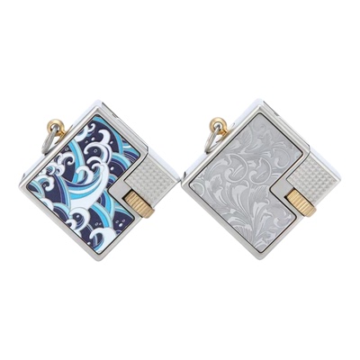 煤油打火机四方金属古风侧滑轮