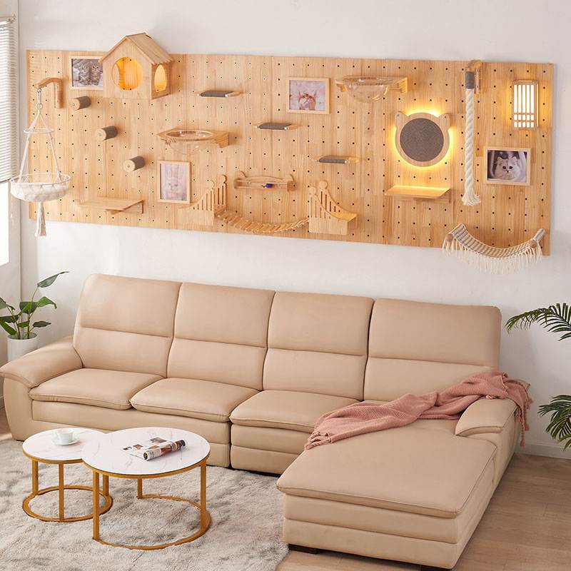 墙壁式猫爬架猫猫架子猫咪实木墙太空舱跳台跳台板洞洞爬梯猫猫窝