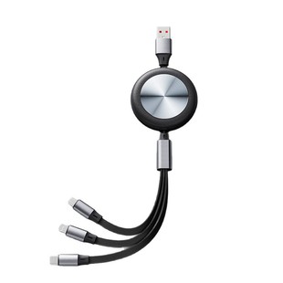 一拖三数据线来图定制公司企业LOGO宣传开门红定做100瓦超级快充线伸缩快充三合一可印刷礼品批发typec快充线