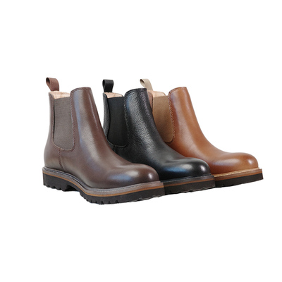 短靴切尔西牛皮轻英伦发泡橡胶