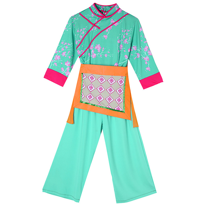 春英广场舞又唱春茶歌秧歌服演出服村姑采茶舞服装民族舞蹈小围裙