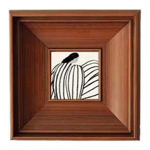 小众复古装饰画背影人物中古小框组合画客厅沙发背景厚重实木画框