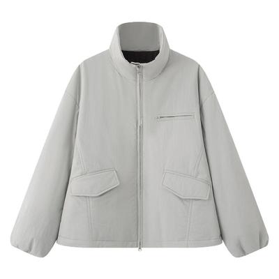 画风drawwind宽松短款立领棉服